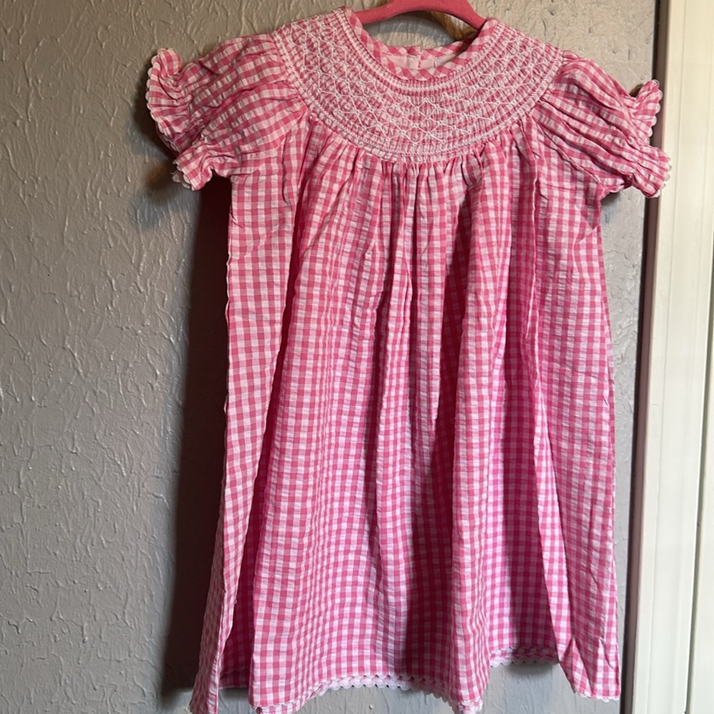 Lil Cactus Pink Gingham Girls Casual Dress